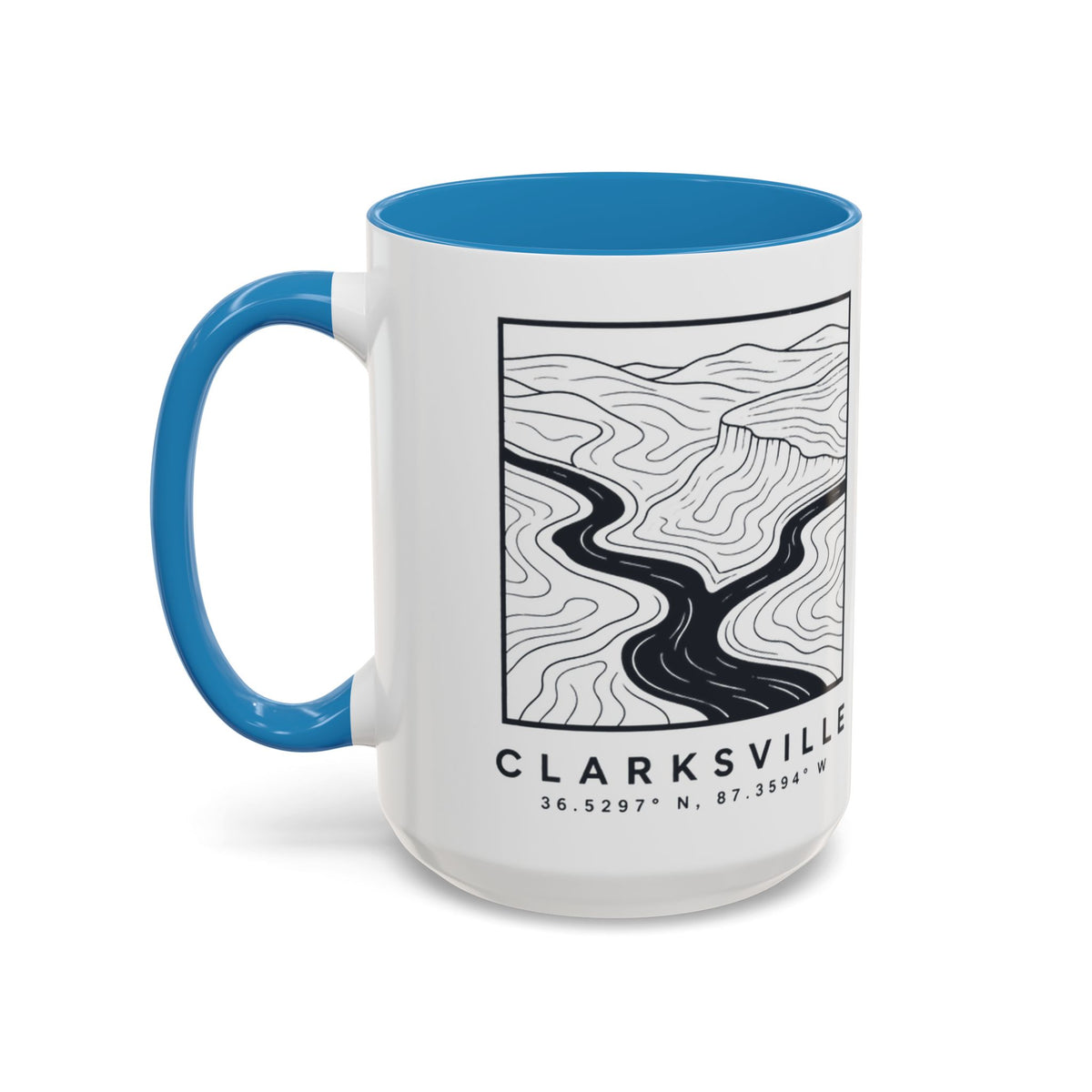 Clarksville Topo Map Accent Mug