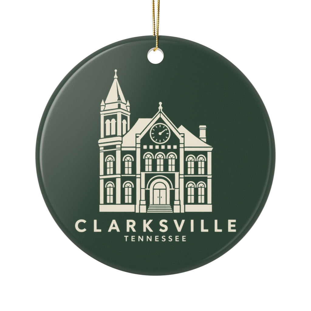 Clarksville Customs House Ornament (Forest Green)