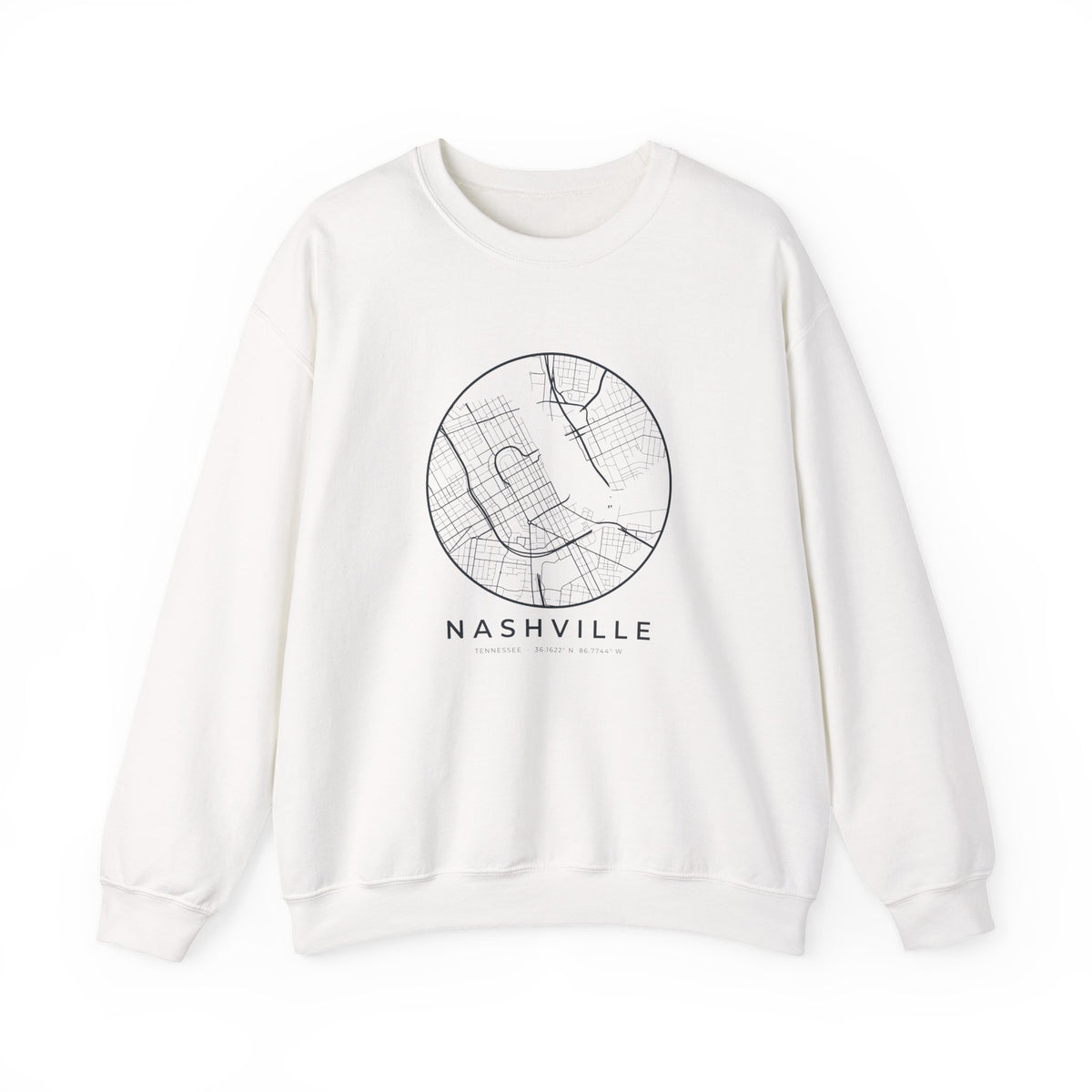 Nashville Street Map Crewneck Sweatshirt