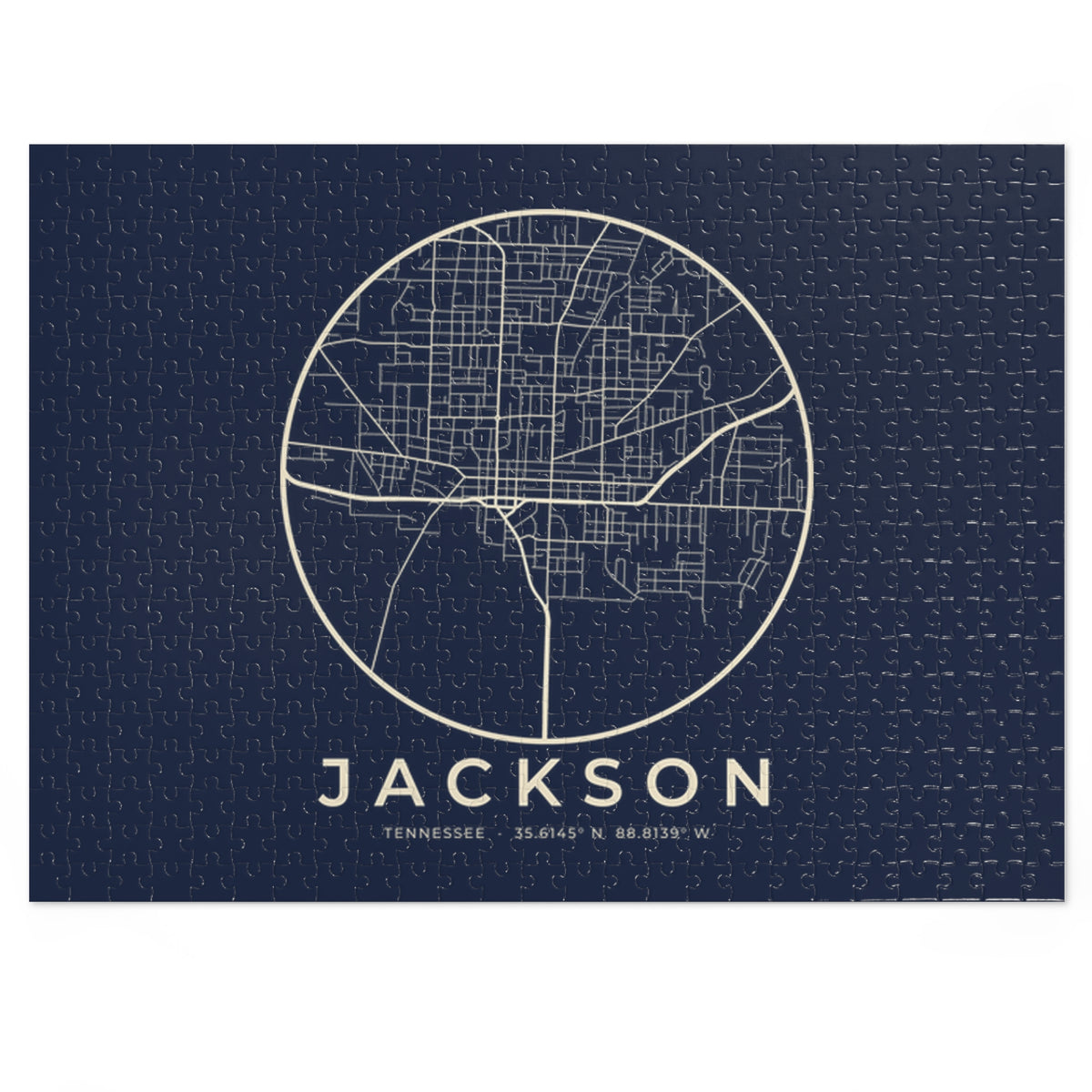 Jackson Street Map Puzzle (Navy)