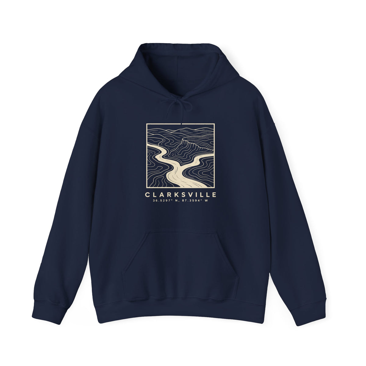Clarksville Topo Map Hoodie
