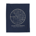 Murfreesboro Street Map Blanket (Navy)