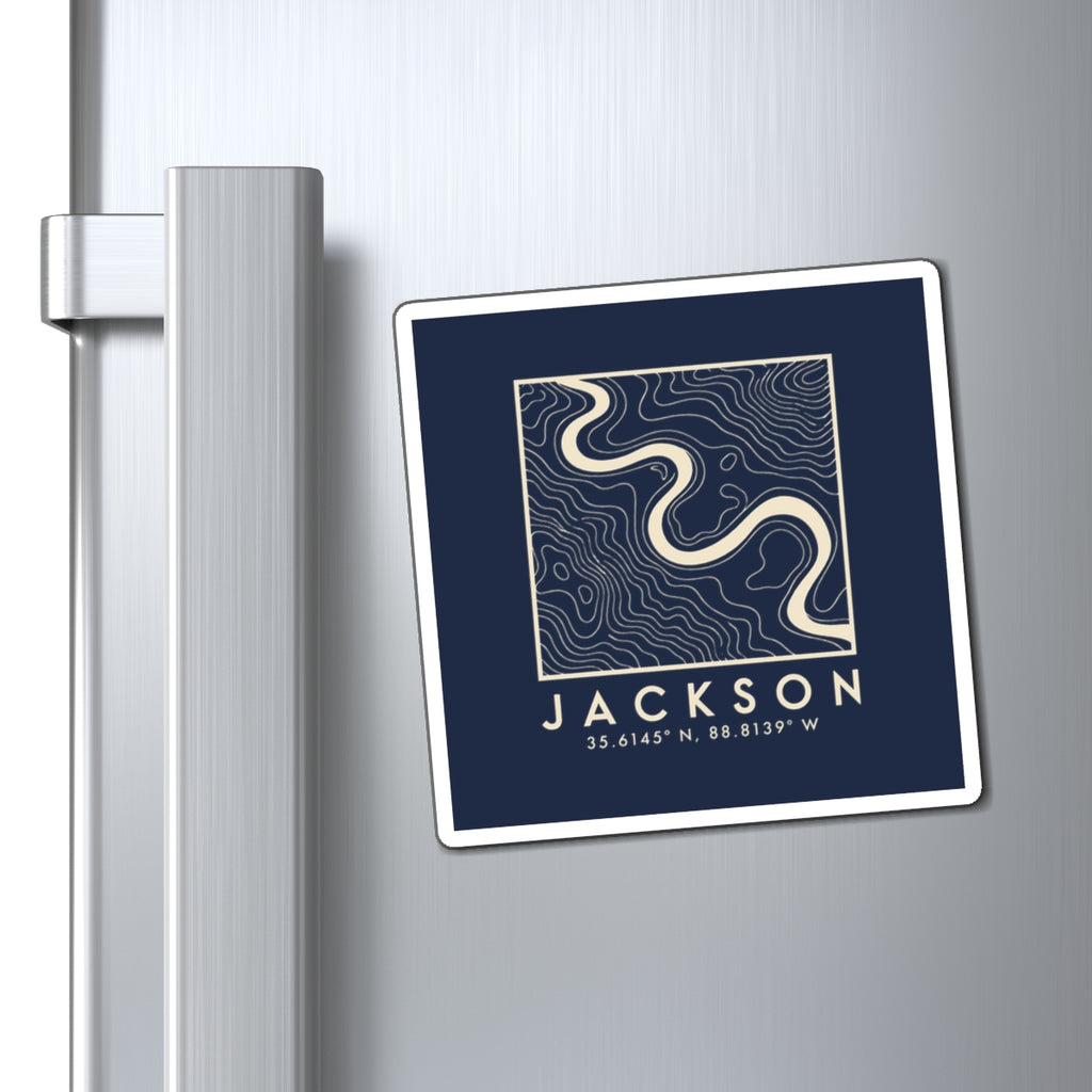 Jackson Topo Map Magnet (Navy)