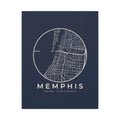 Memphis Street Map Canvas Print (Navy)