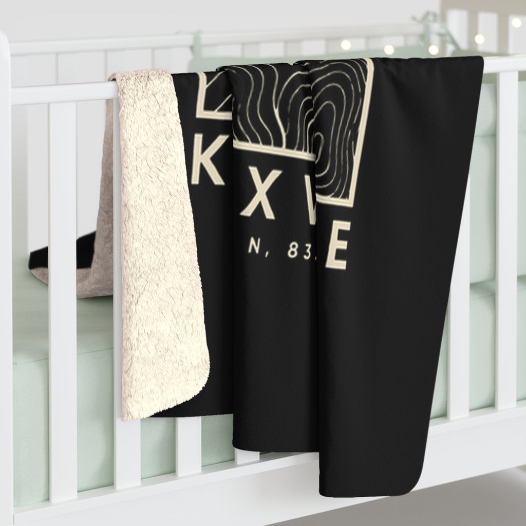 Knoxville Topo Map Sherpa Blanket (Black)