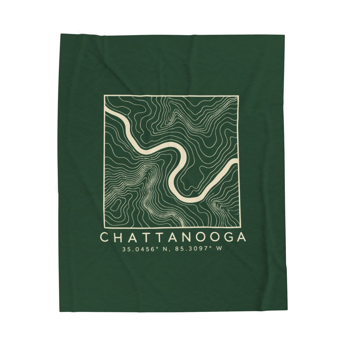 Chattanooga Topo Map Blanket (Forest Green)