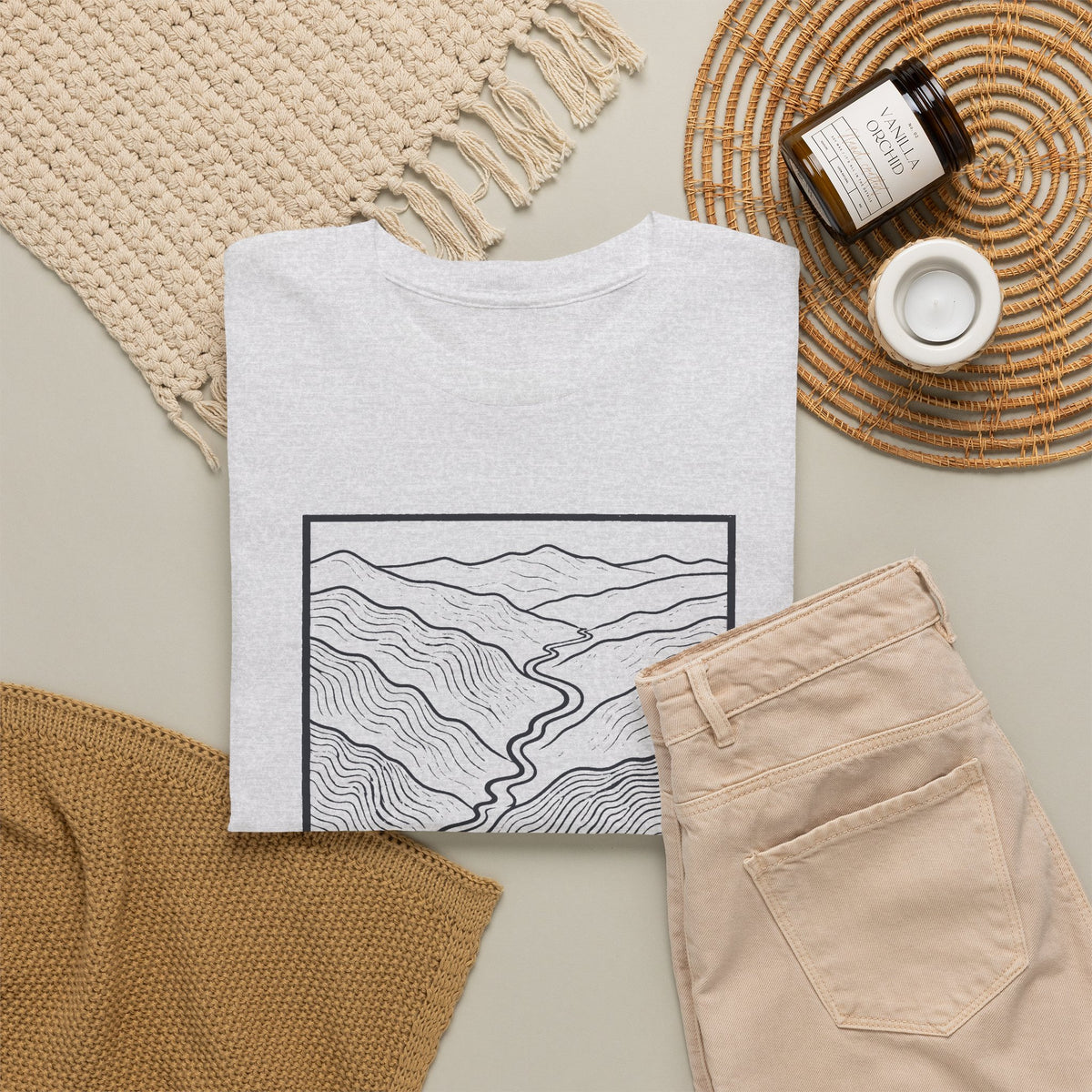 Johnson City Topo Map T-Shirt