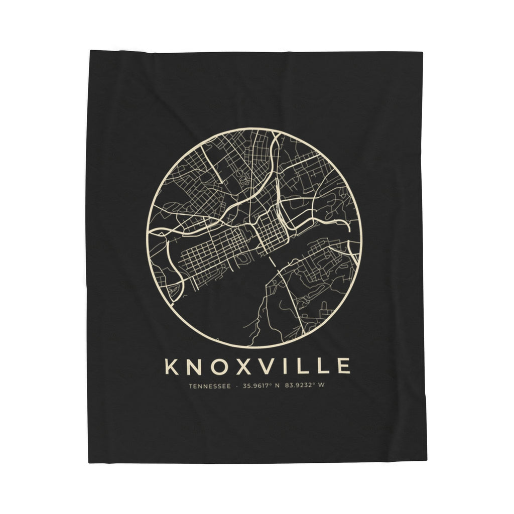 Knoxville Street Map Blanket (Black)