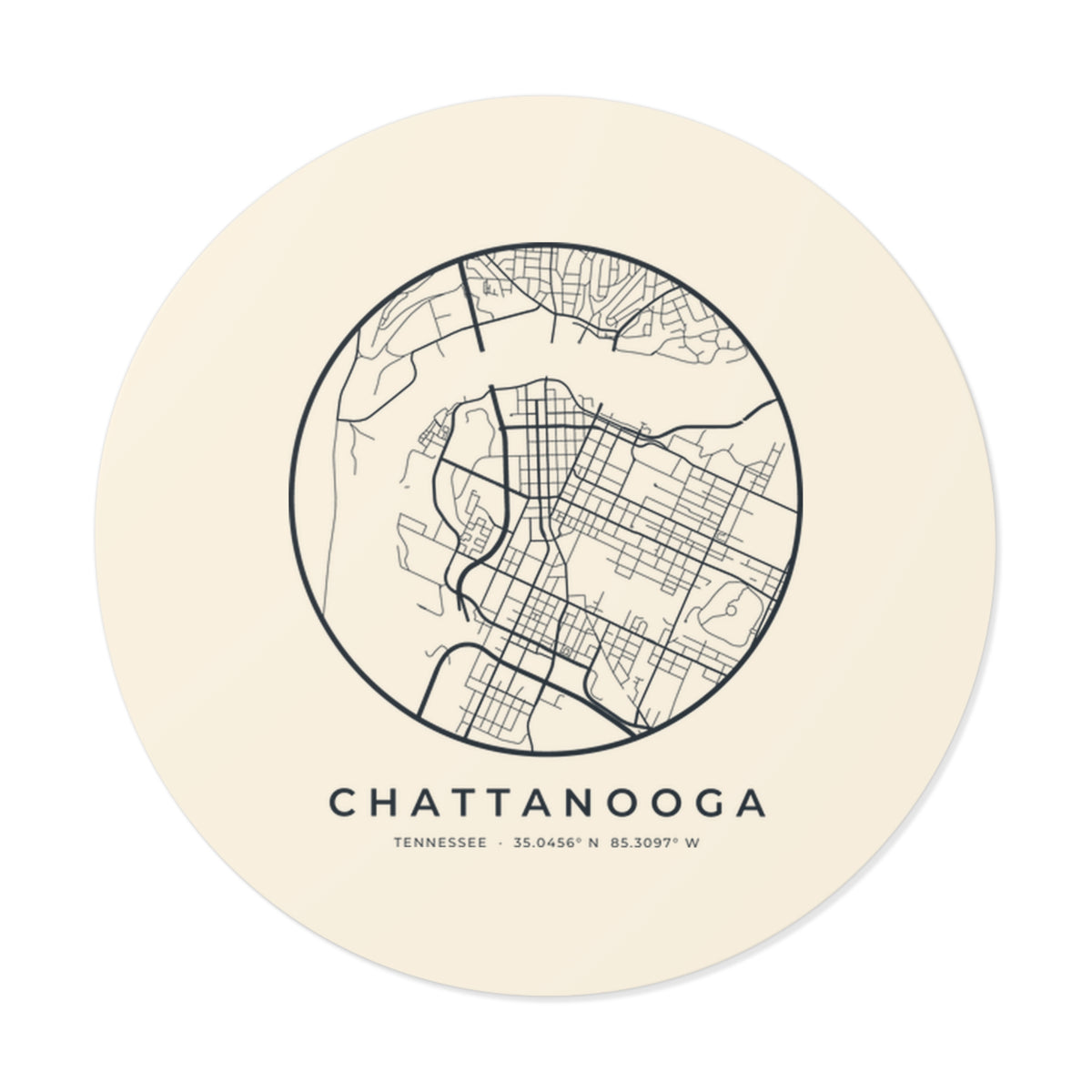Chattanooga Street Map Sticker