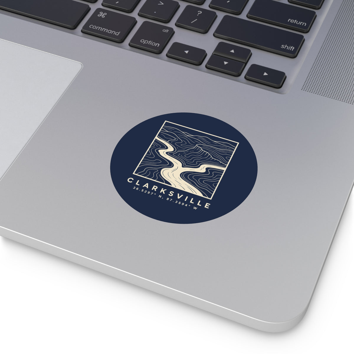 Clarksville Topo Map Sticker (Navy)