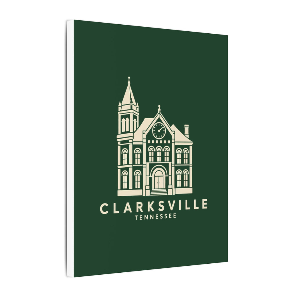 Clarksville Customs House Canvas Print (Forest Green)