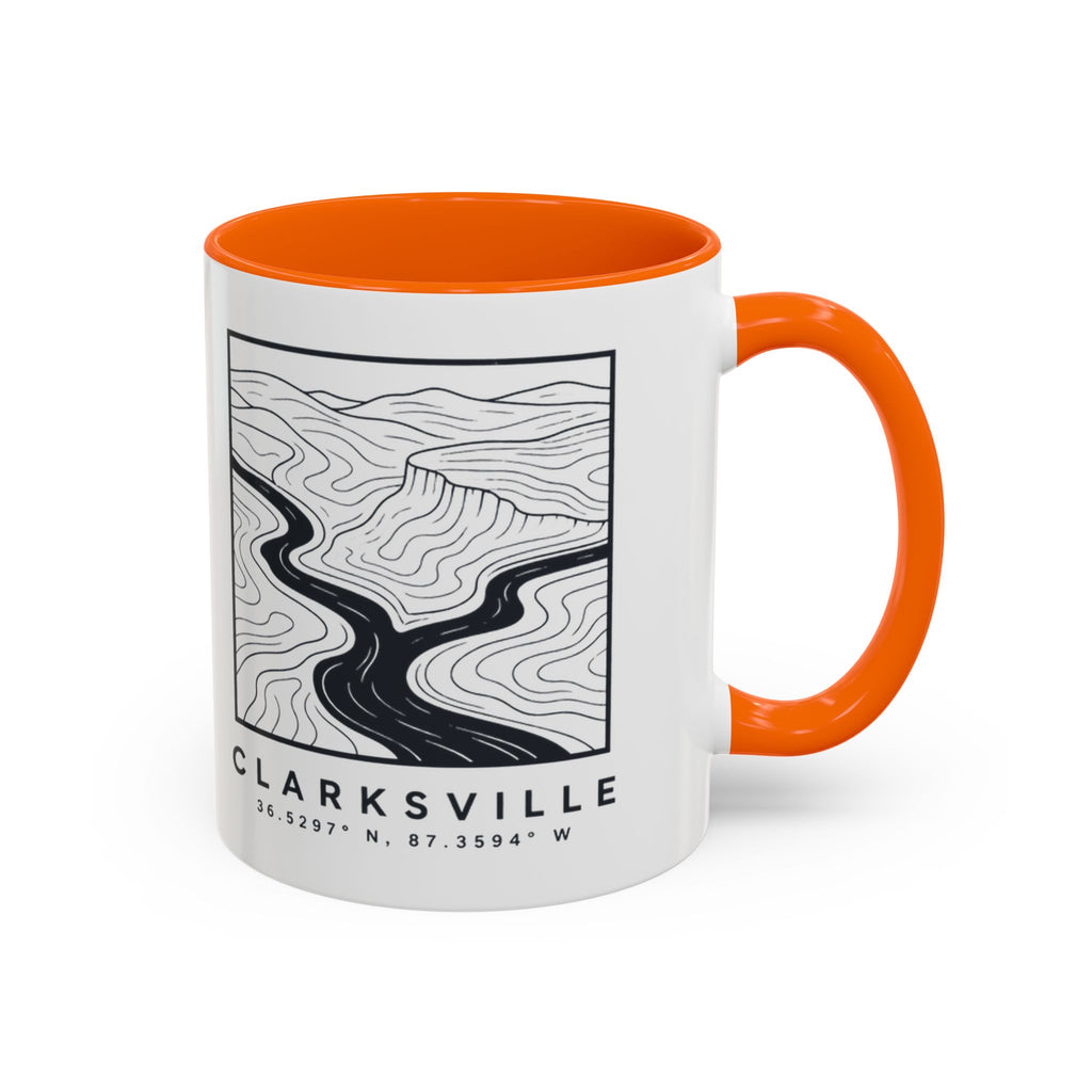 Clarksville Topo Map Accent Mug