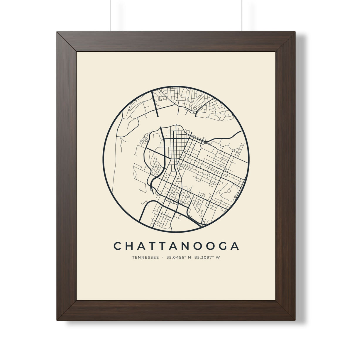 Chattanooga Street Map Framed Print