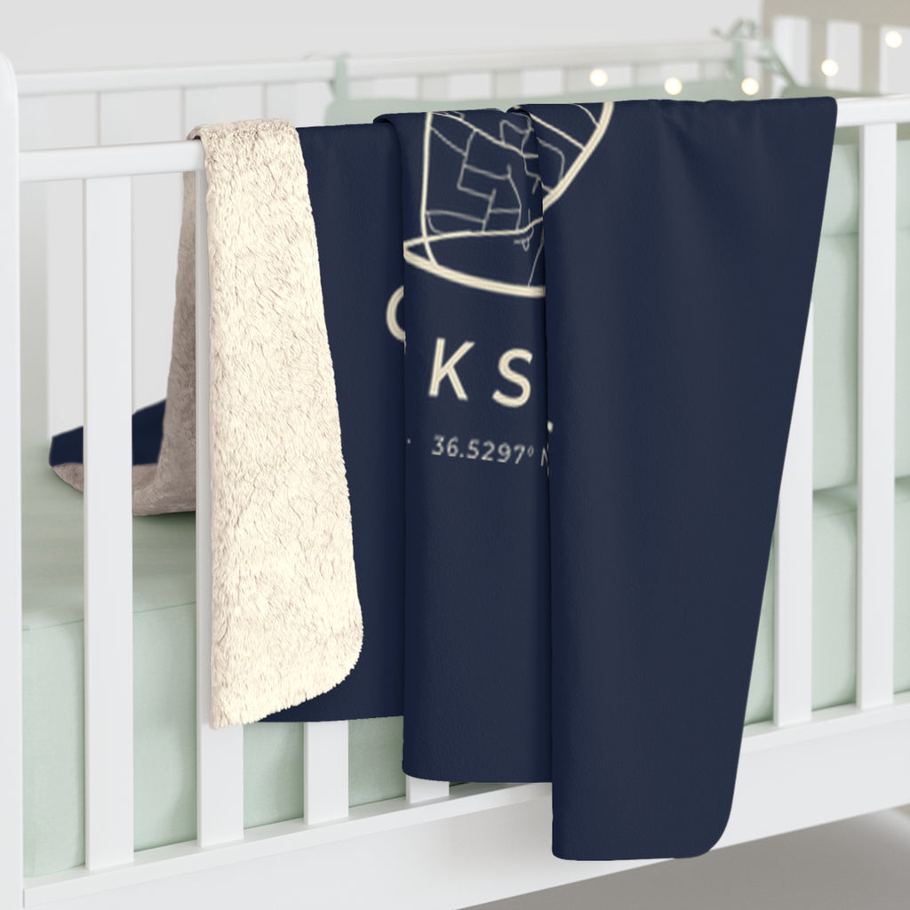 Clarksville Street Map Sherpa Blanket (Navy)