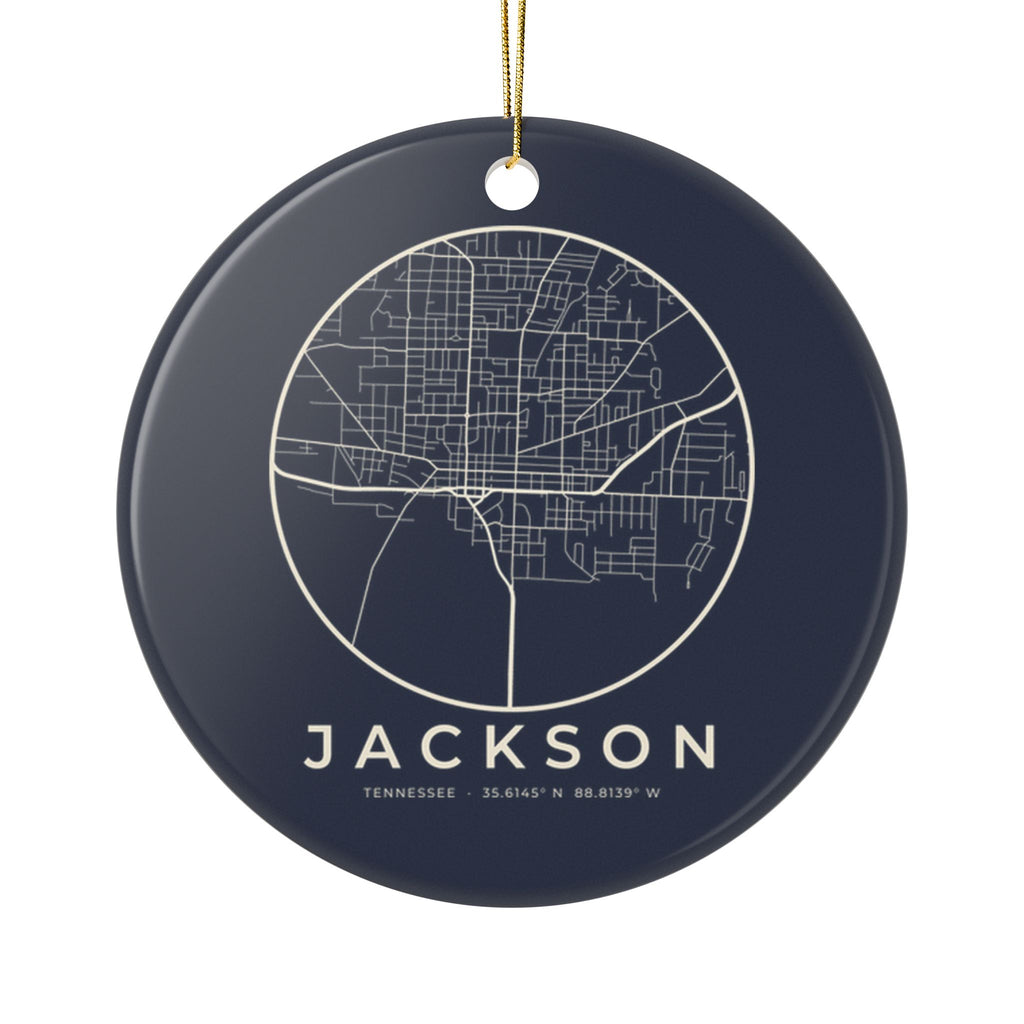 Jackson Street Map Ornament (Navy)