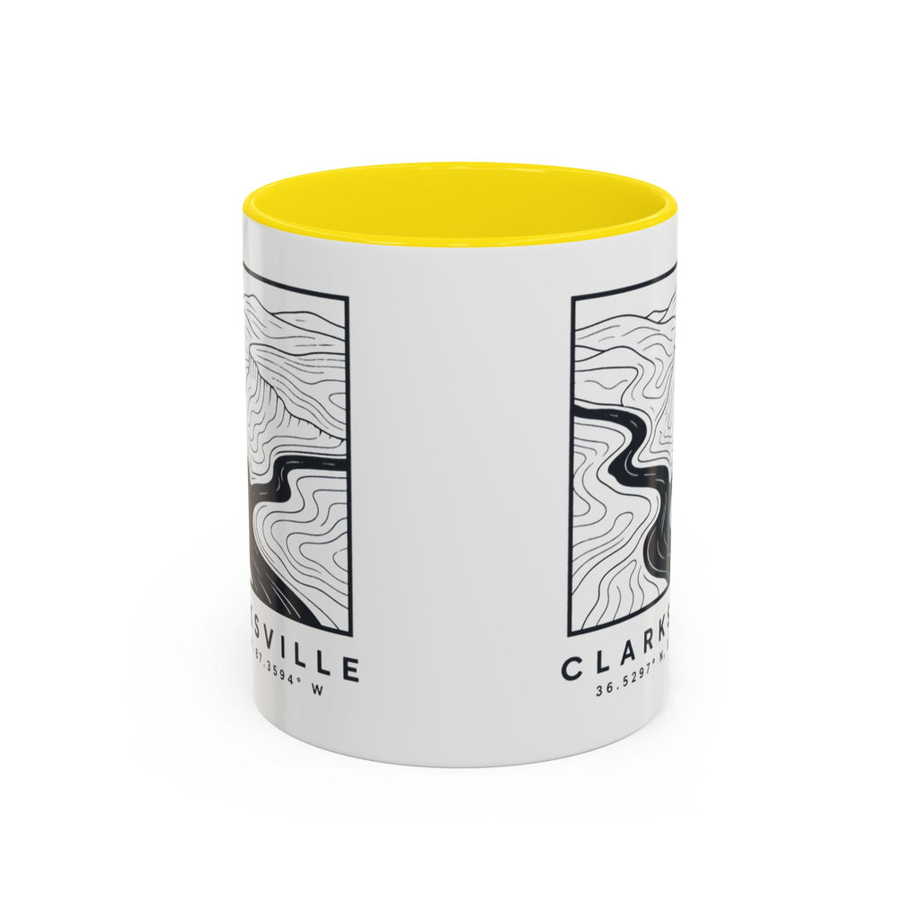 Clarksville Topo Map Accent Mug