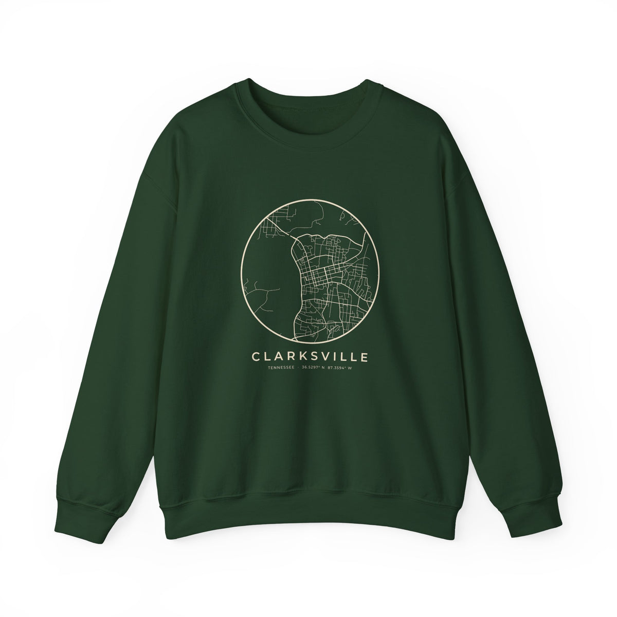 Clarksville Street Map Crewneck Sweatshirt