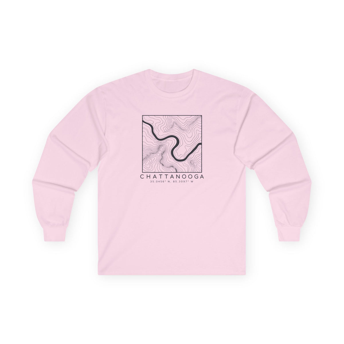 Chattanooga Topo Map Long Sleeve T-Shirt
