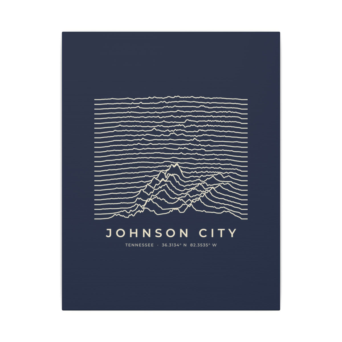 Johnson City Ridgeline Canvas Print (Navy)