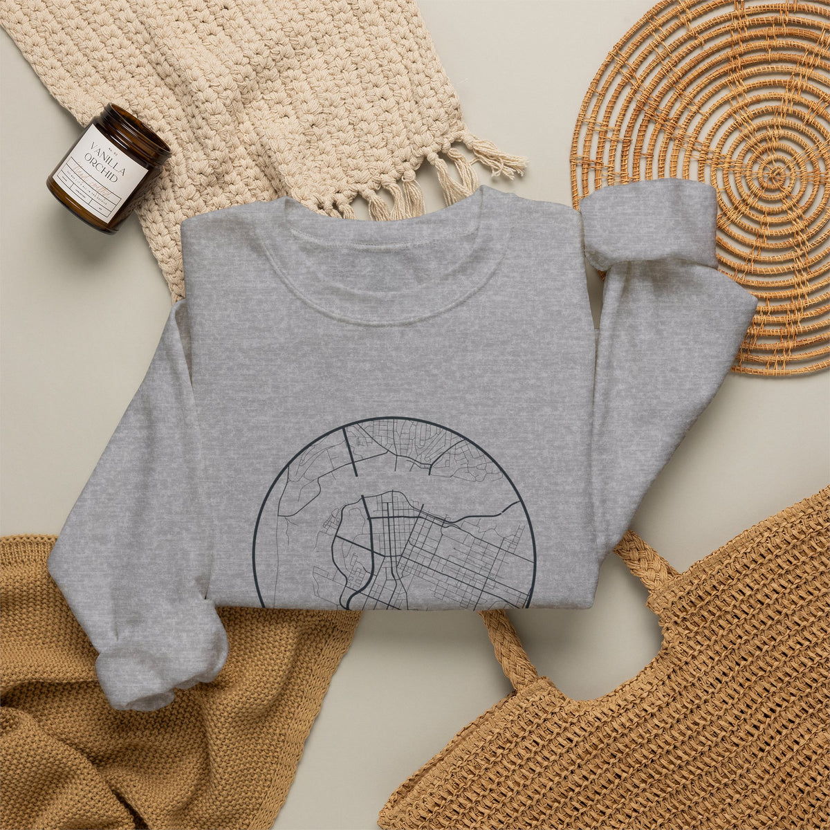 Chattanooga Street Map Crewneck Sweatshirt