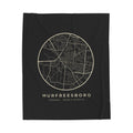 Murfreesboro Street Map Blanket (Black)