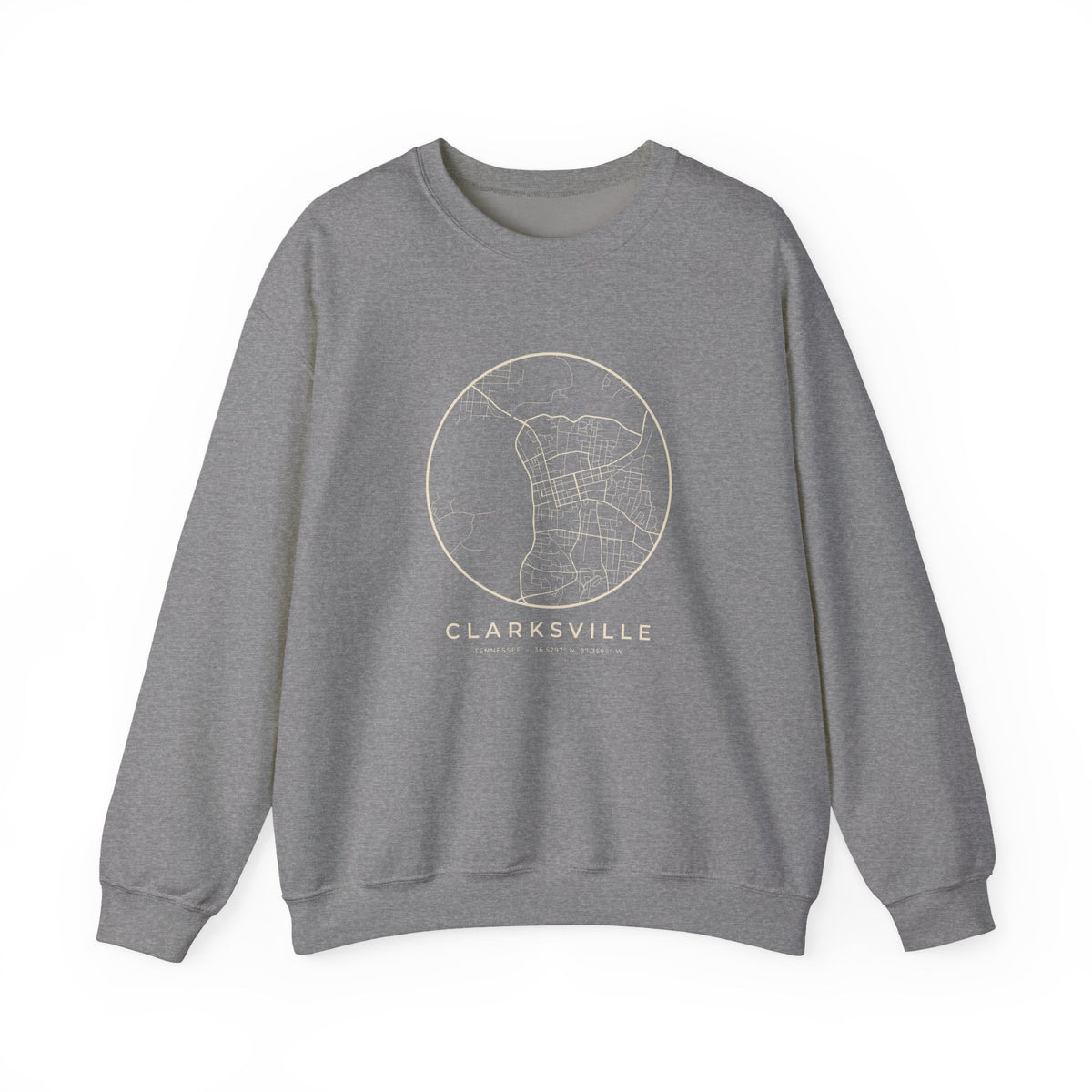Clarksville Street Map Crewneck Sweatshirt