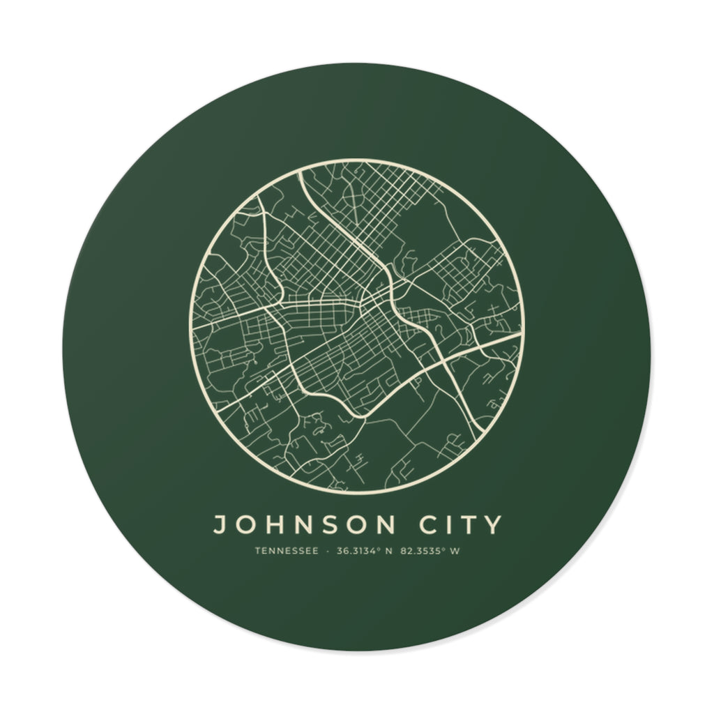Johnson City Street Map Sticker (Forest Green)