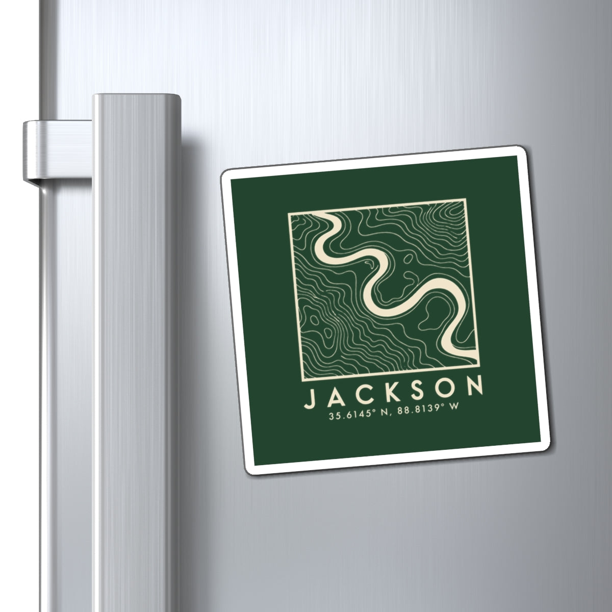 Jackson Topo Map Magnet (Forest Green)