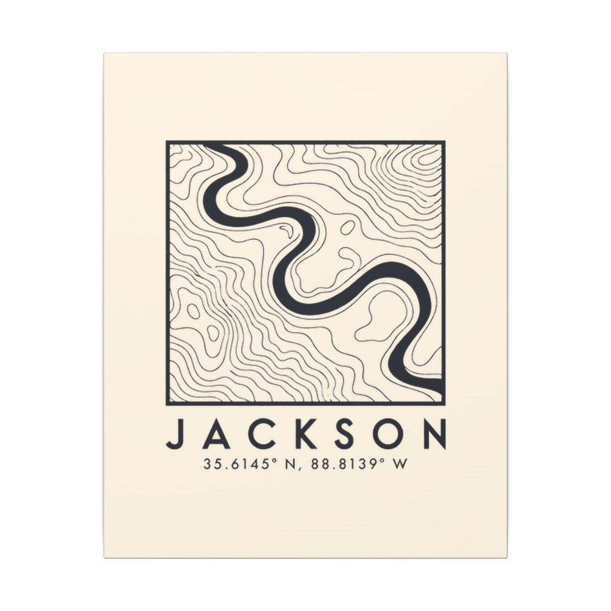 Jackson Topo Map Canvas Print
