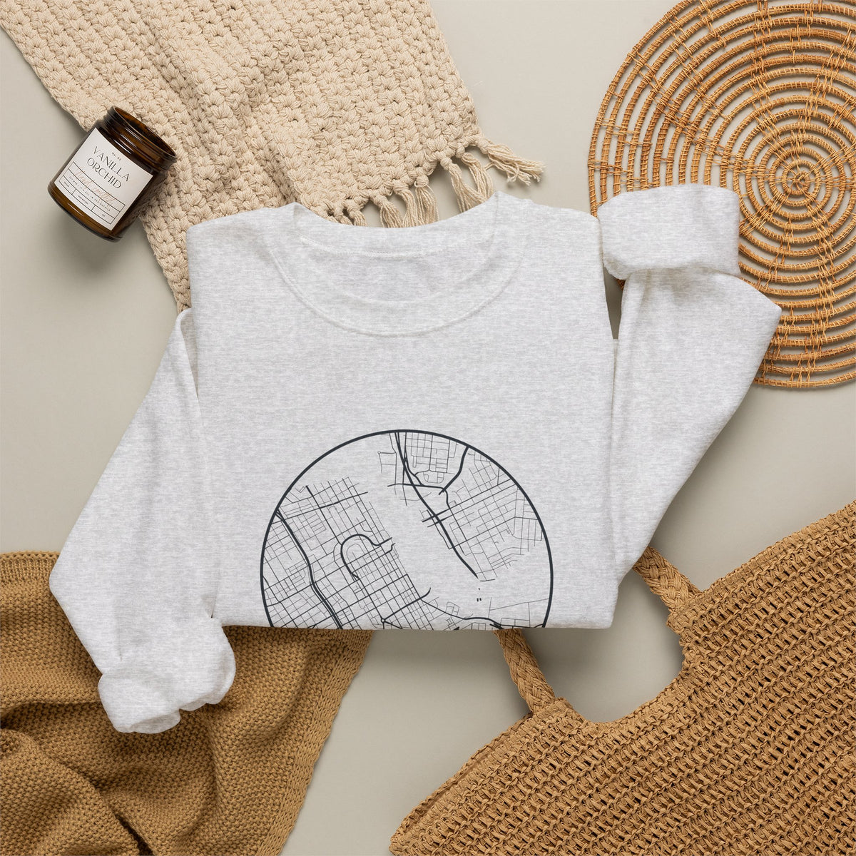 Nashville Street Map Crewneck Sweatshirt