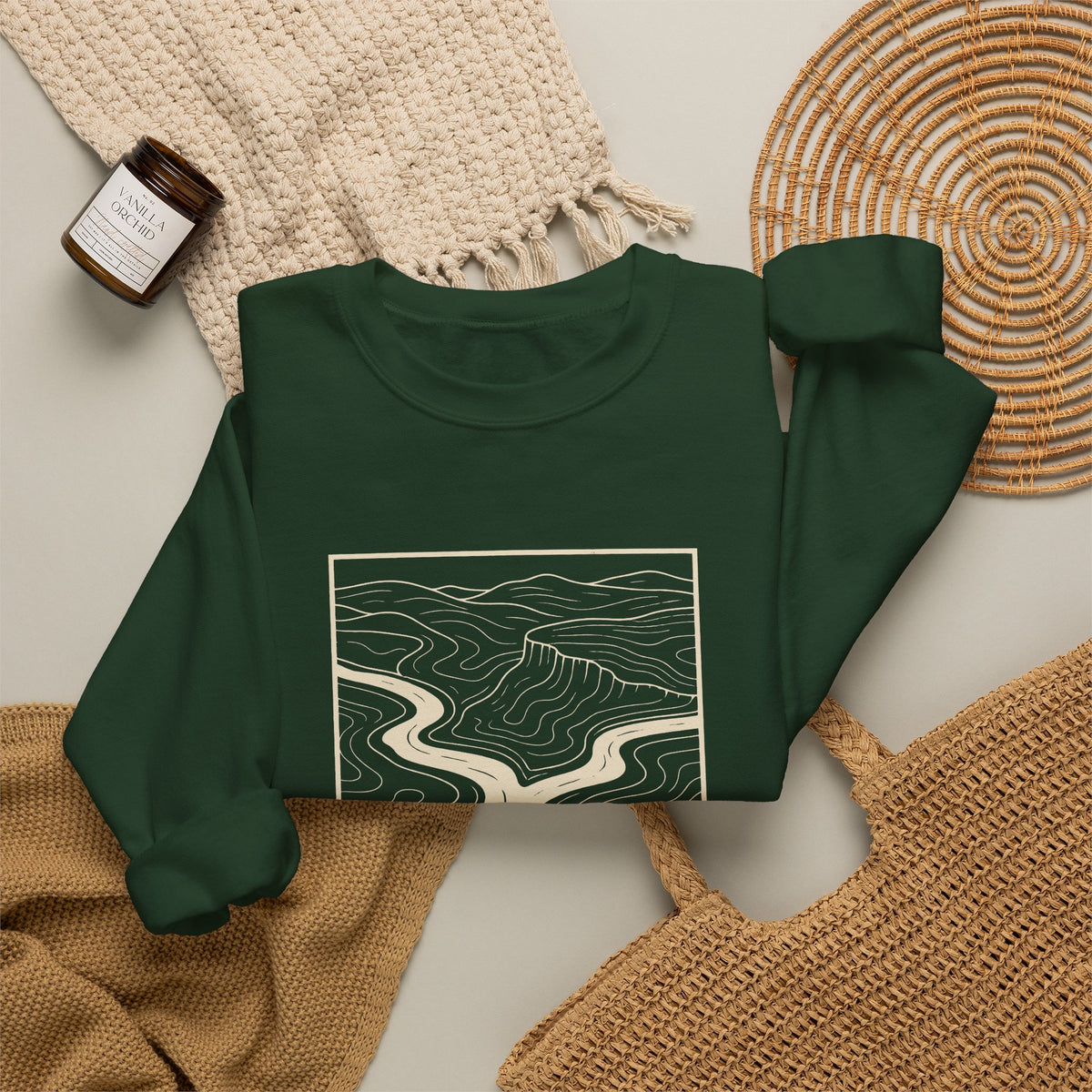 Clarksville Topo Map Crewneck Sweatshirt