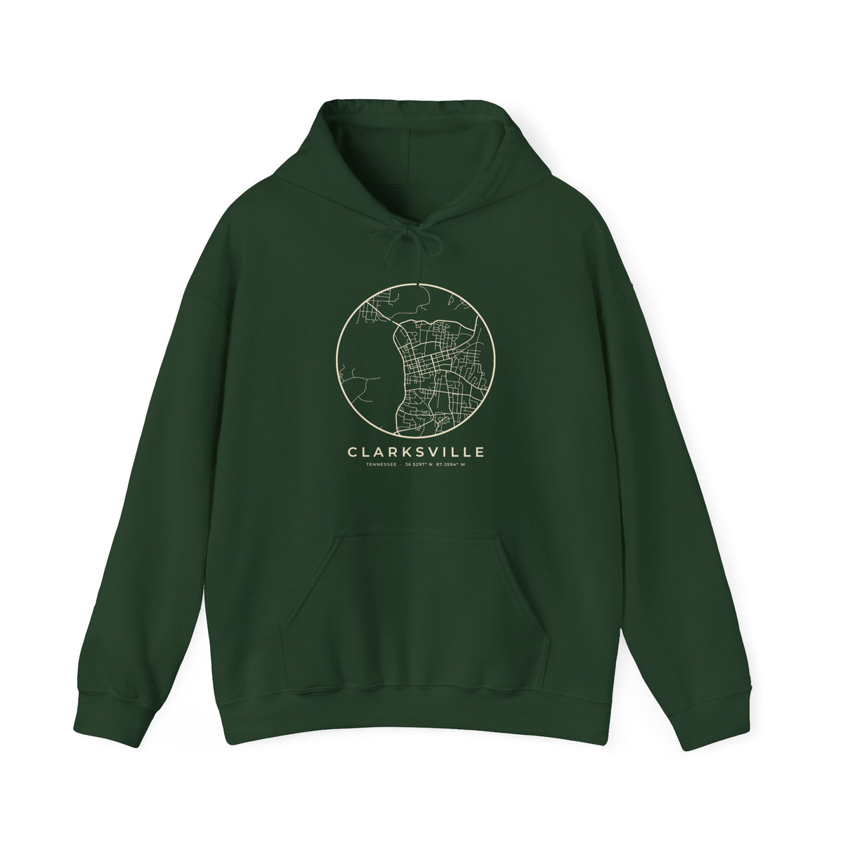 Clarksville Street Map Hoodie