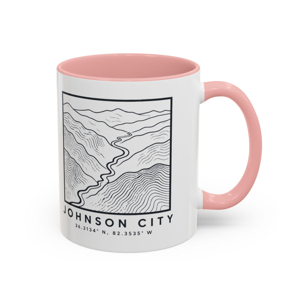 Johnson City Topo Map Accent Mug