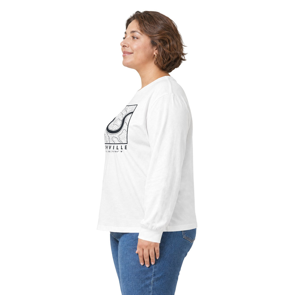 Nashville Topo Map Long Sleeve T-Shirt