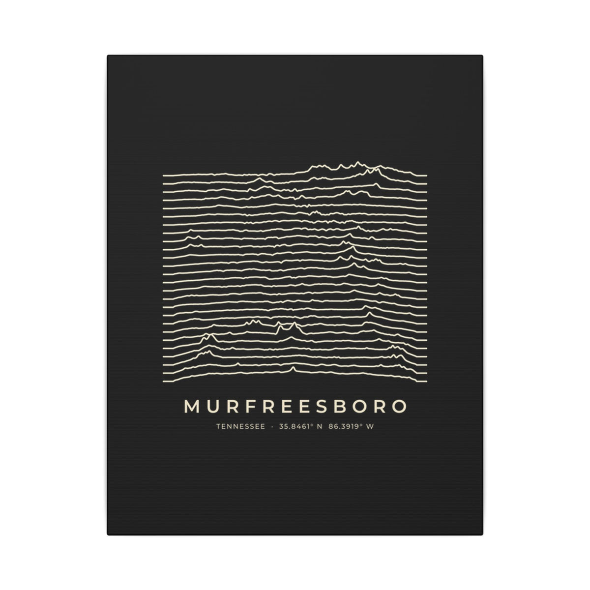 Murfreesboro Ridgeline Canvas Print (Black)