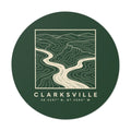 Clarksville Topo Map Sticker (Forest Green)