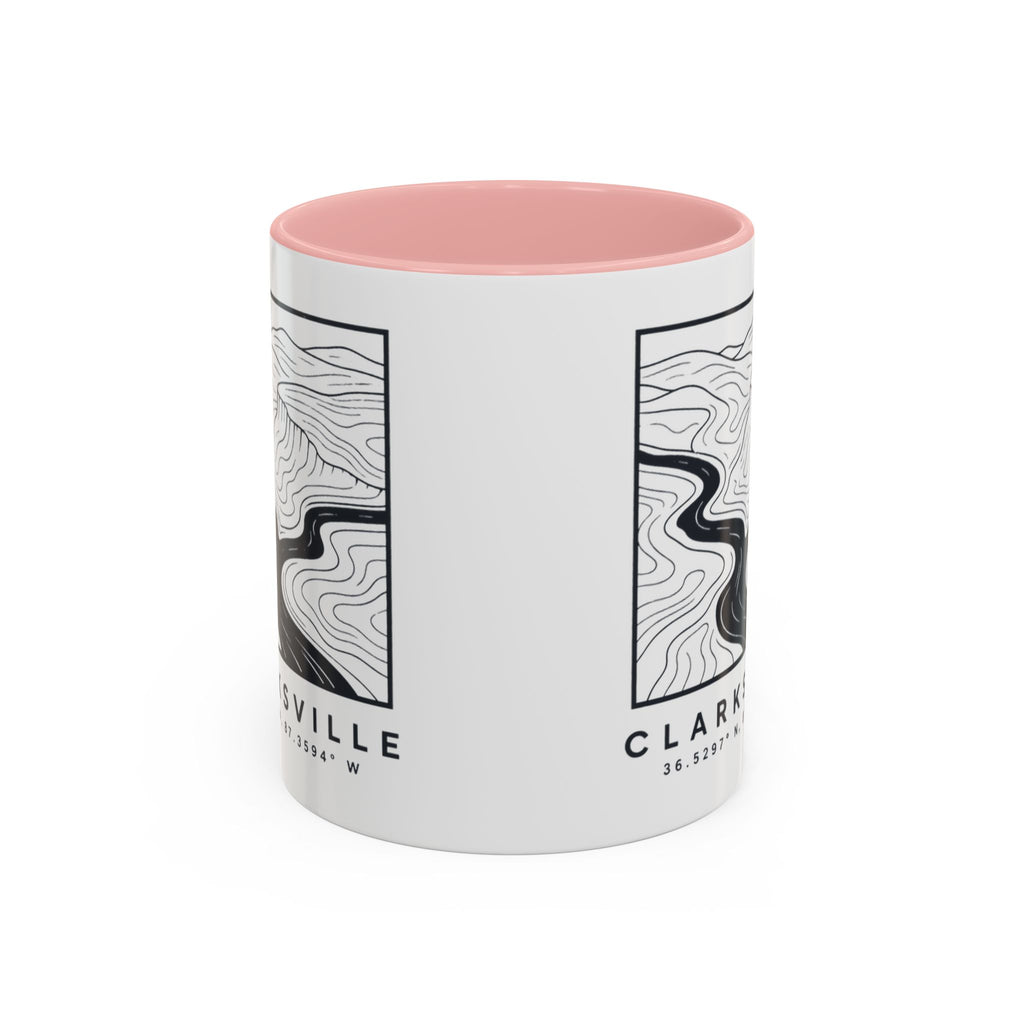 Clarksville Topo Map Accent Mug