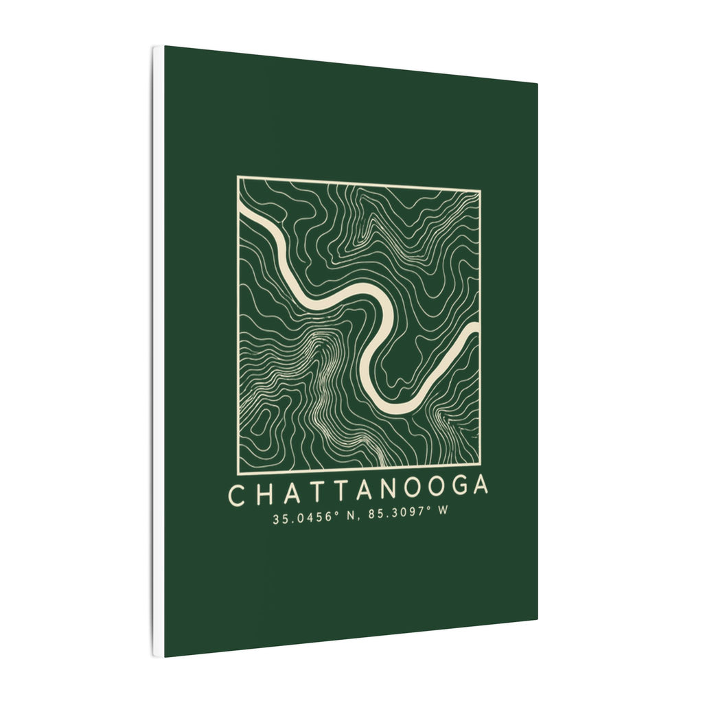 Chattanooga Topo Map Canvas Print (Forest Green)