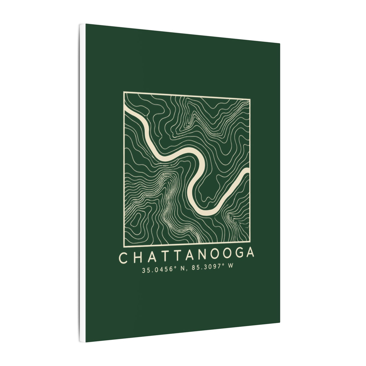 Chattanooga Topo Map Canvas Print (Forest Green)