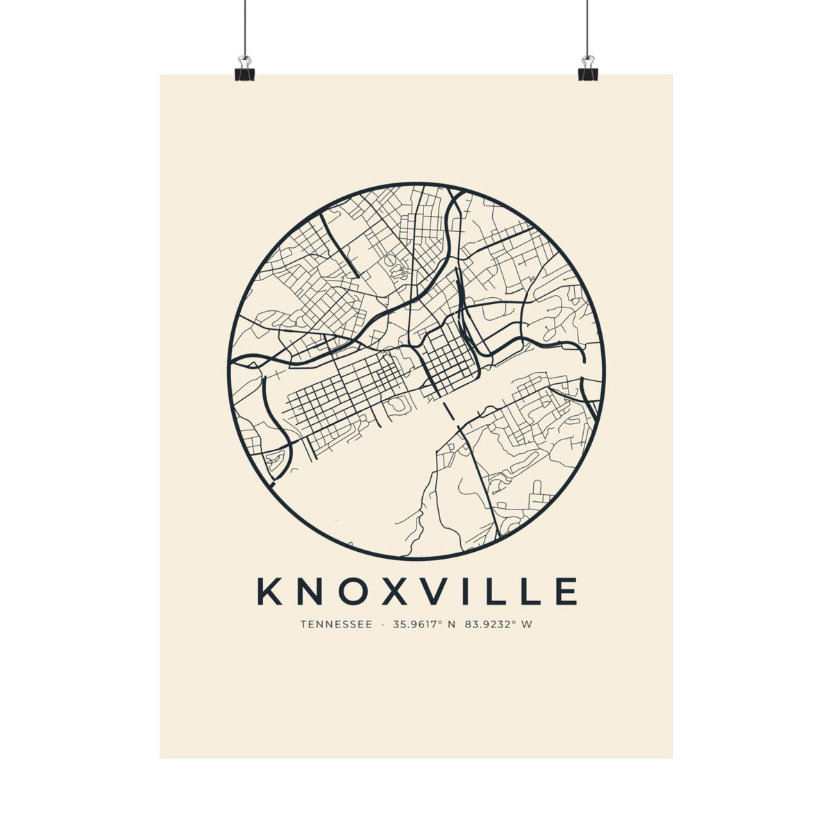 Knoxville Street Map Poster