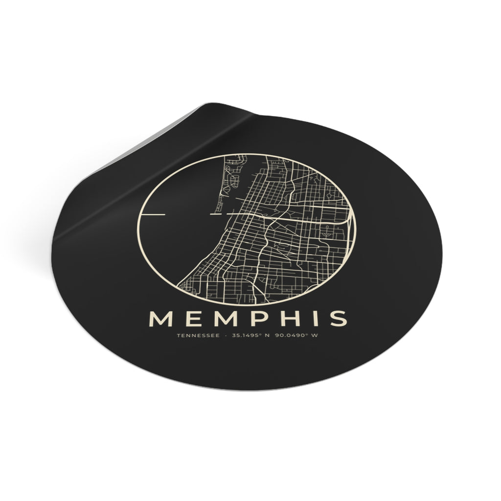 Memphis Street Map Sticker (Black)