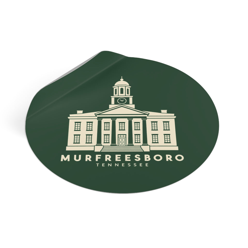 Murfreesboro Rutherford County Courthouse Sticker (Forest Green)