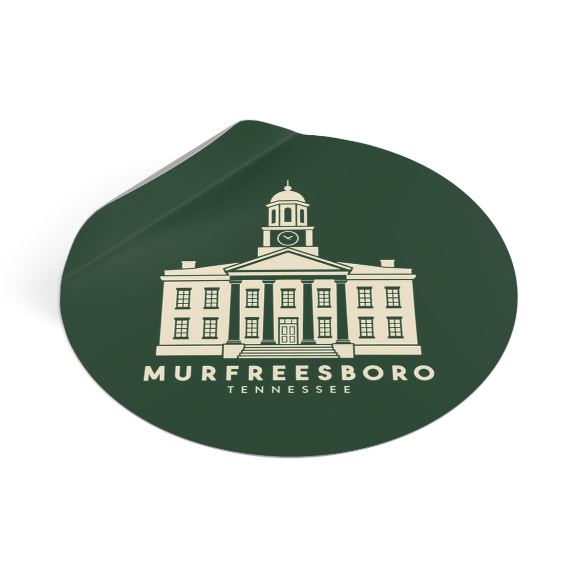 Murfreesboro Rutherford County Courthouse Sticker (Forest Green)