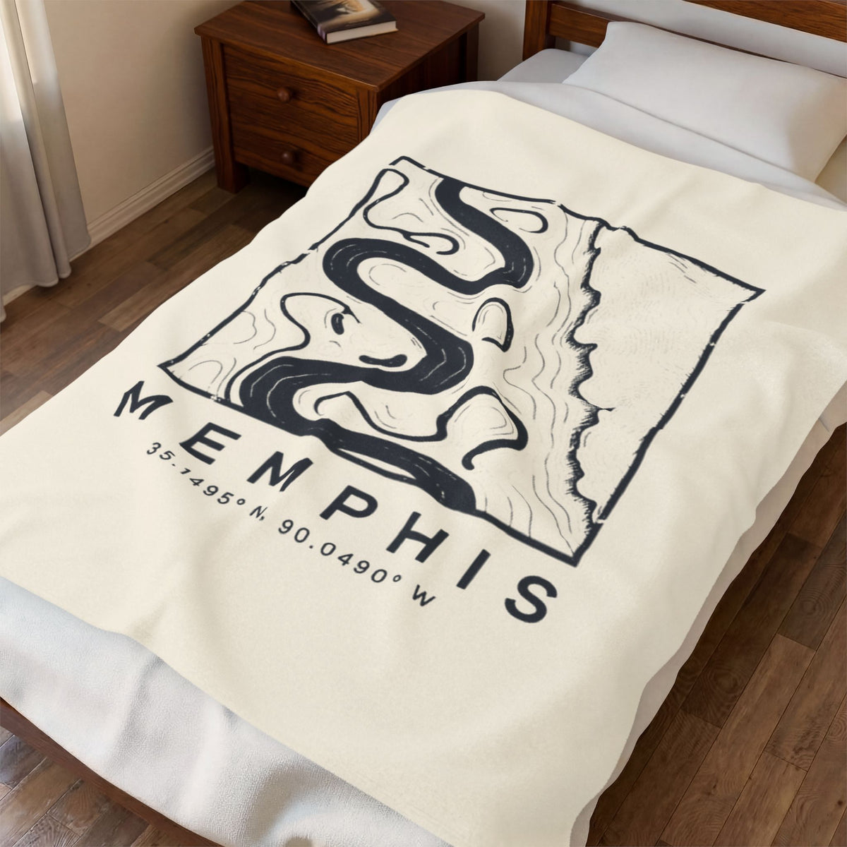 Memphis Topo Map Blanket