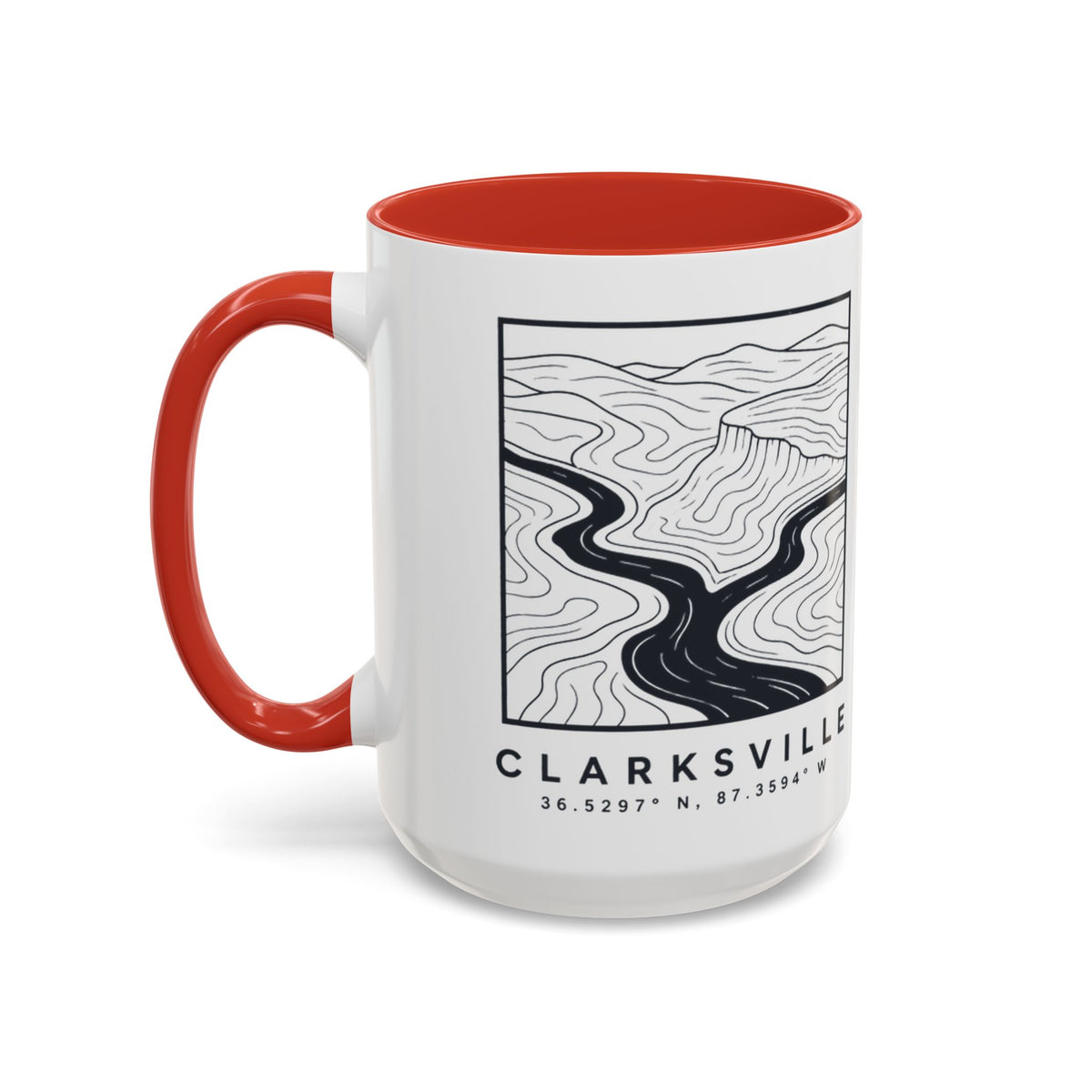 Clarksville Topo Map Accent Mug