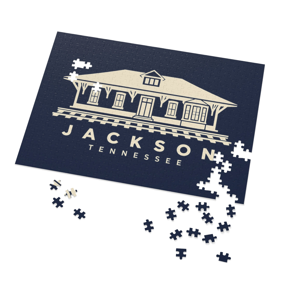 Jackson Train Depot Puzzle (Navy)