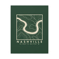 Nashville Topo Map Canvas Print (Forest Green)