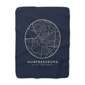 Murfreesboro Street Map Sherpa Blanket (Navy)