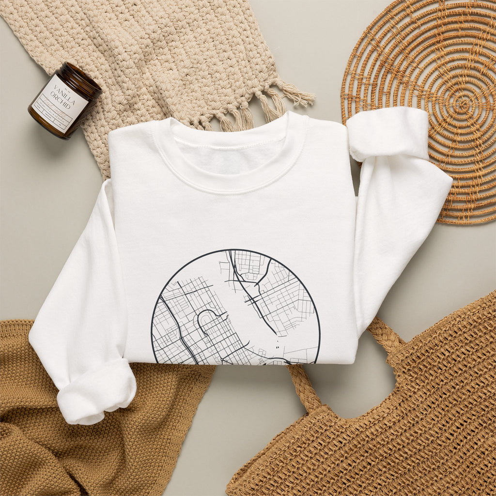 Nashville Street Map Crewneck Sweatshirt