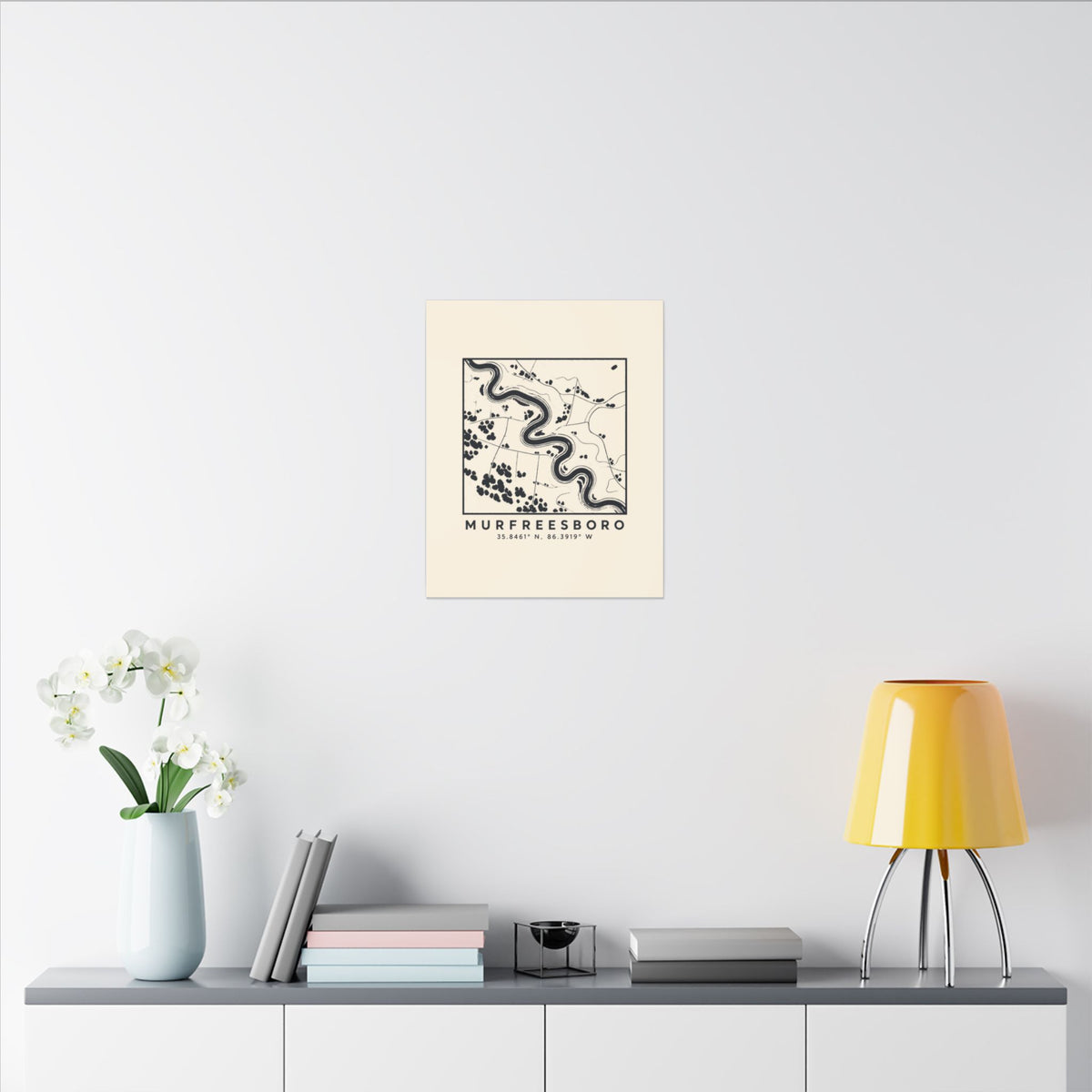Murfreesboro Topo Map Canvas Print